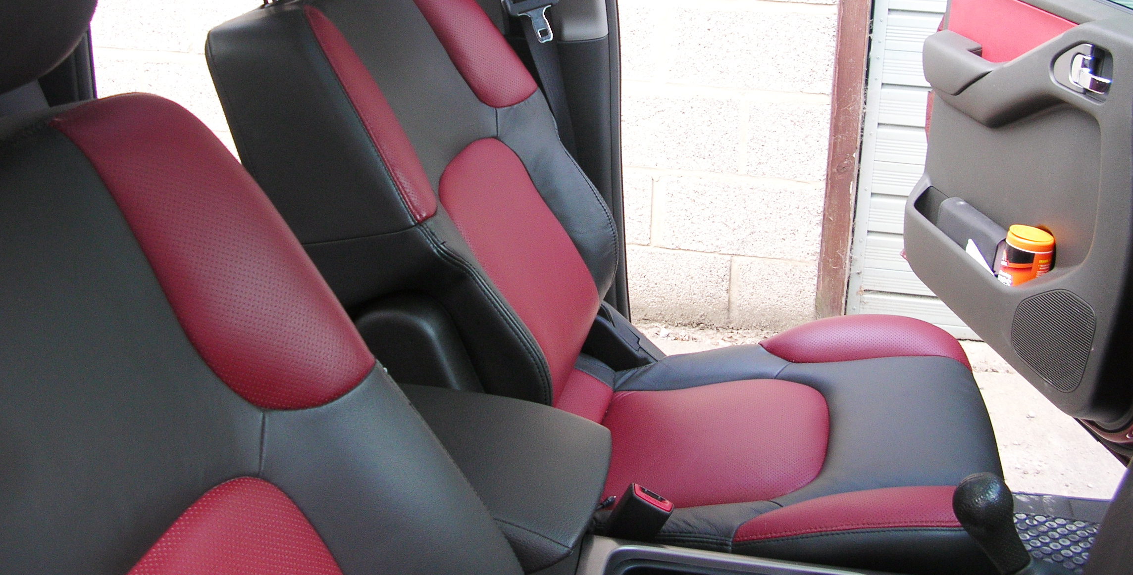 Grey+and+red+van+seat+upholstery
